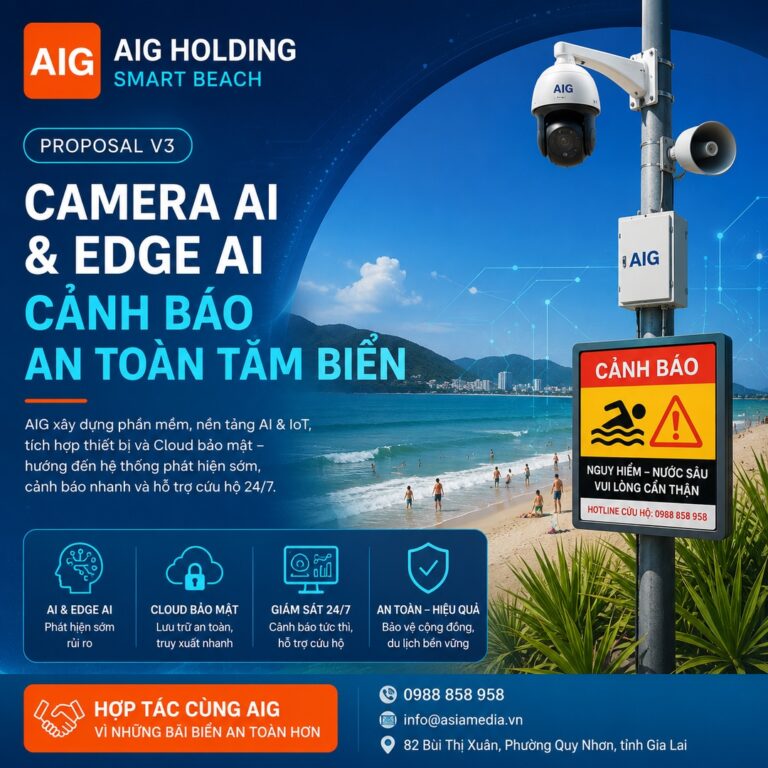 SMART BEACH SAFETY – CAMERA AI & EDGE AI: GIẢI PHÁP CẢNH BÁO AN TOÀN TẮM BIỂN THÔNG MINH